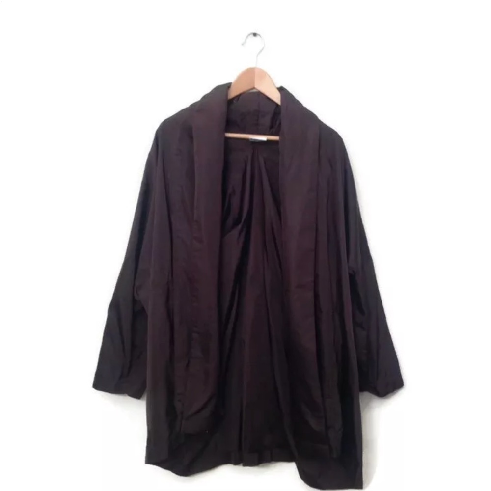 Eskandar Coat Jacket Fuffer Silk Open Front Pleat